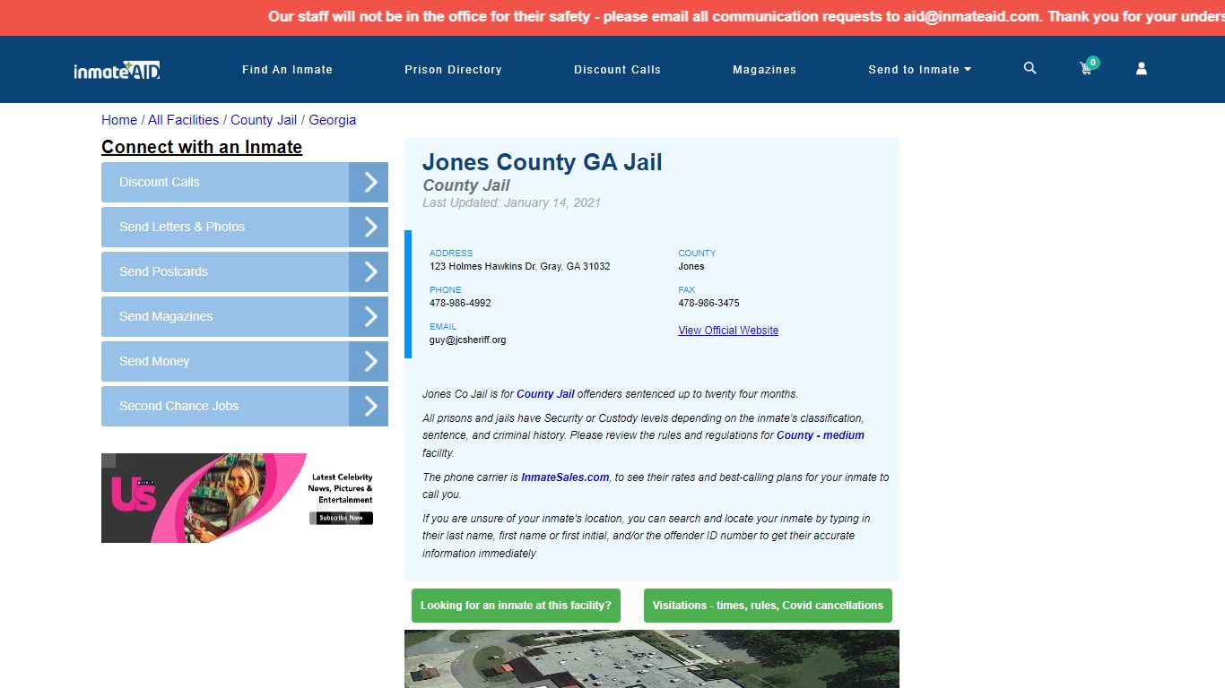 Jones County GA Jail - Inmate Locator - Gray, GA